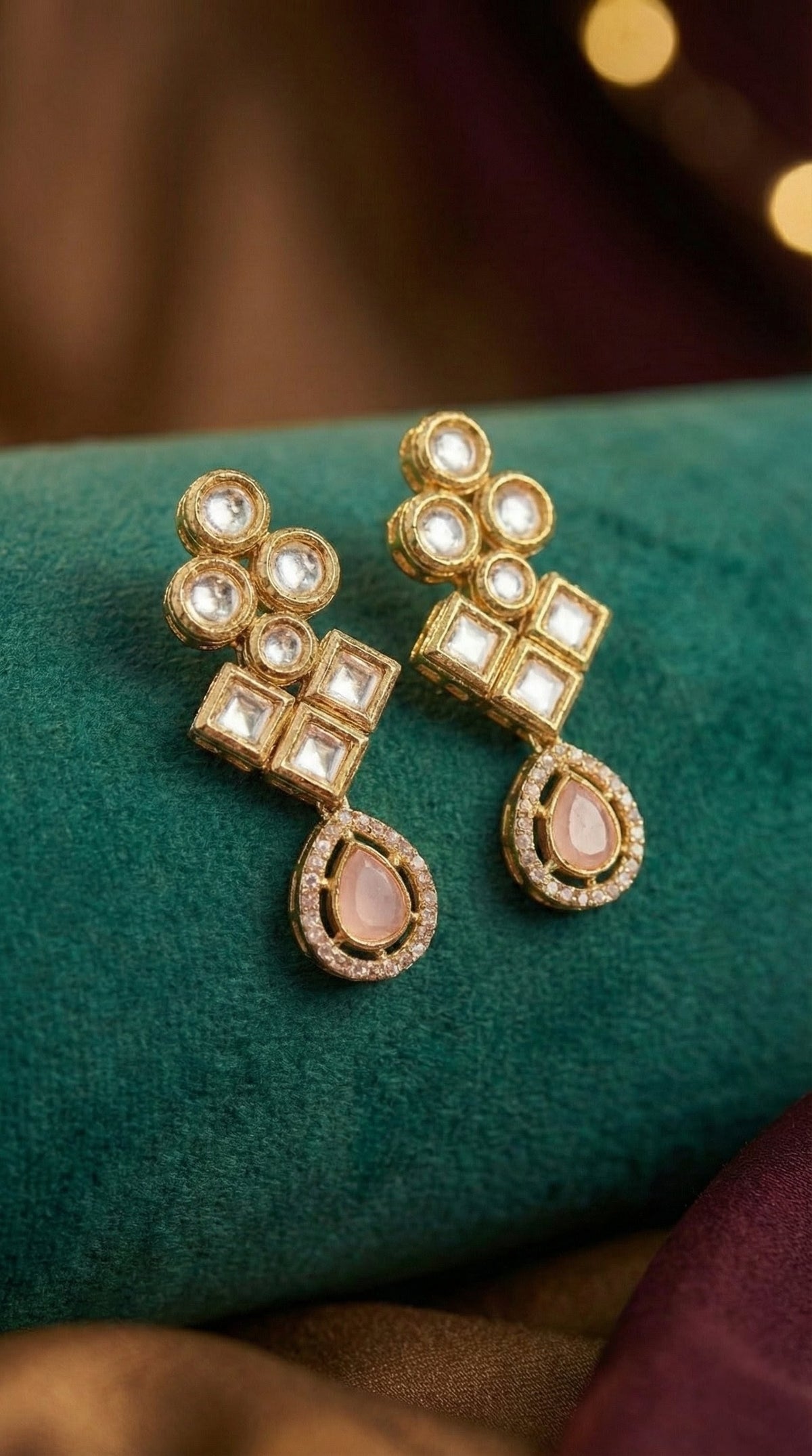 Alternate styling layout profile of Ekta Premium Kundan Necklace