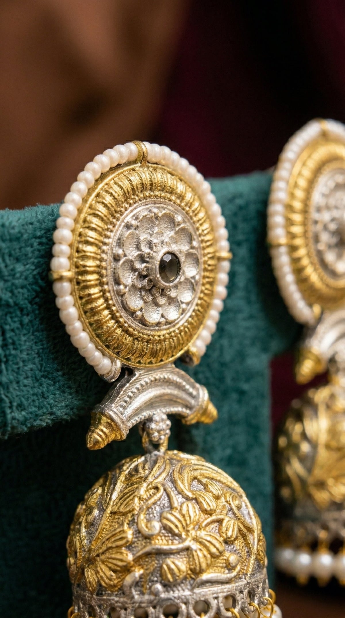 Alternate styling layout profile of Snigdha Dual Tone Earrings
