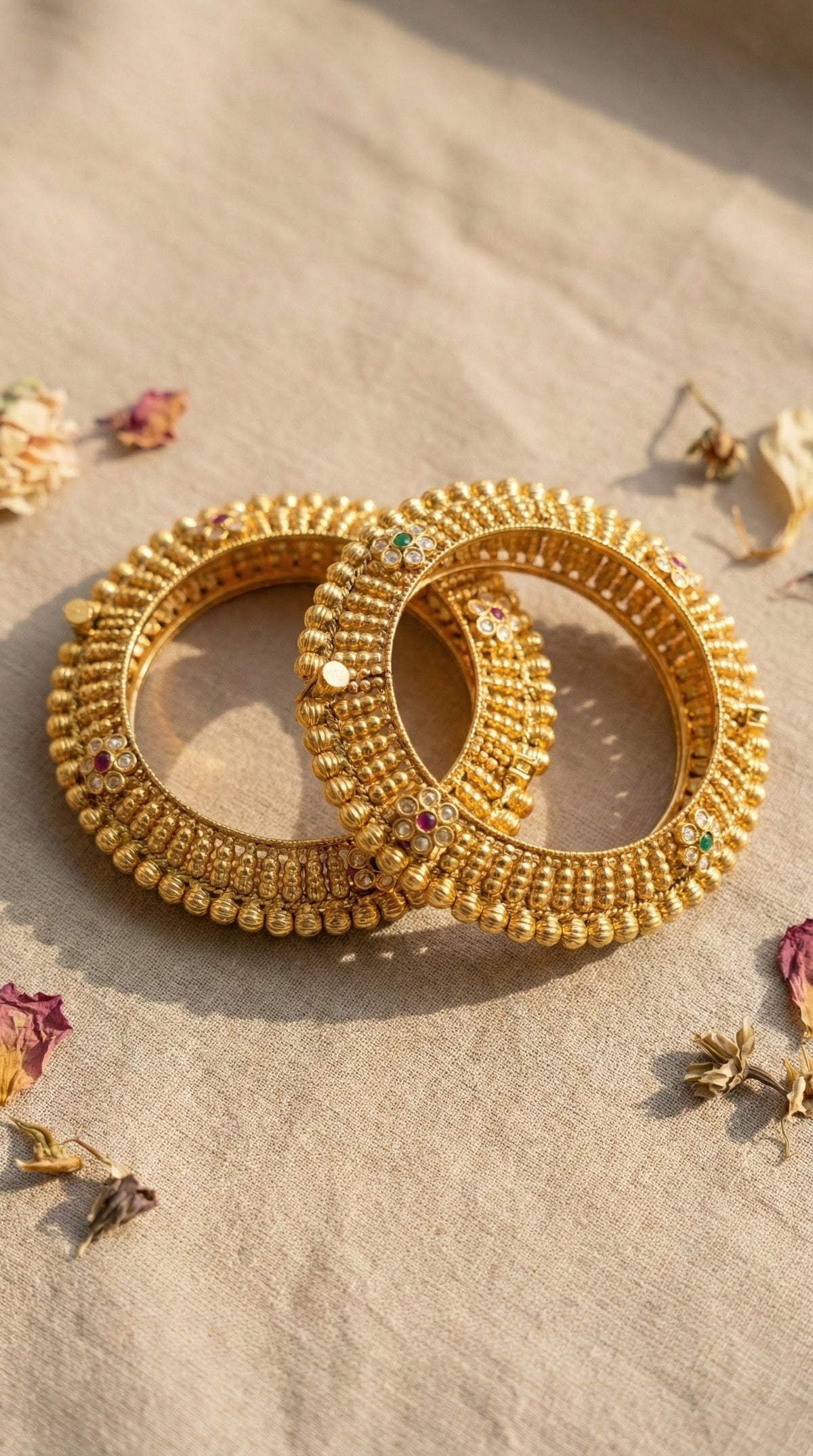Main display view of the traditional Tia Rajwadi Pacheli Bangles (Openable)
