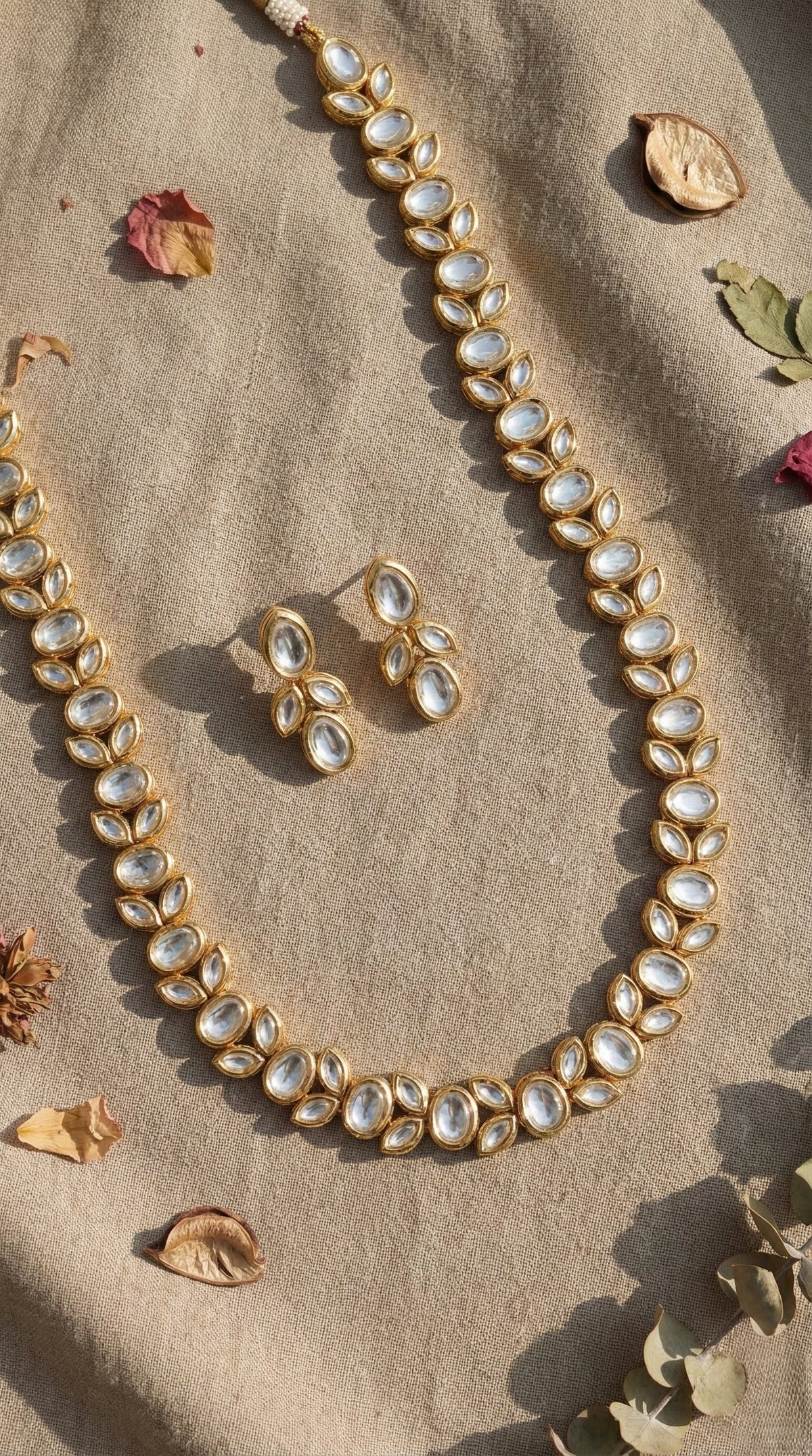 Main display view of the traditional Janaki Premium Kundan Necklace