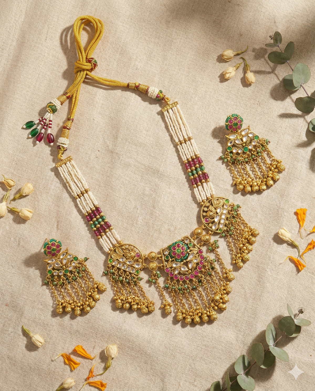 Main display view of the traditional Shipra Heritage Necklace Set