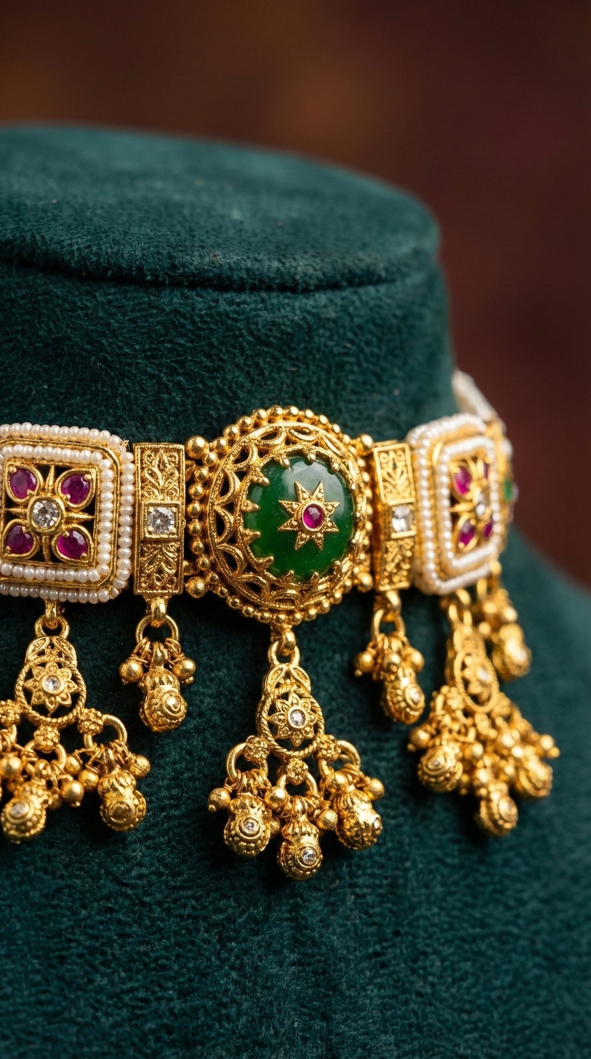 Alternate styling layout profile of Vibha Heritage Choker Necklace