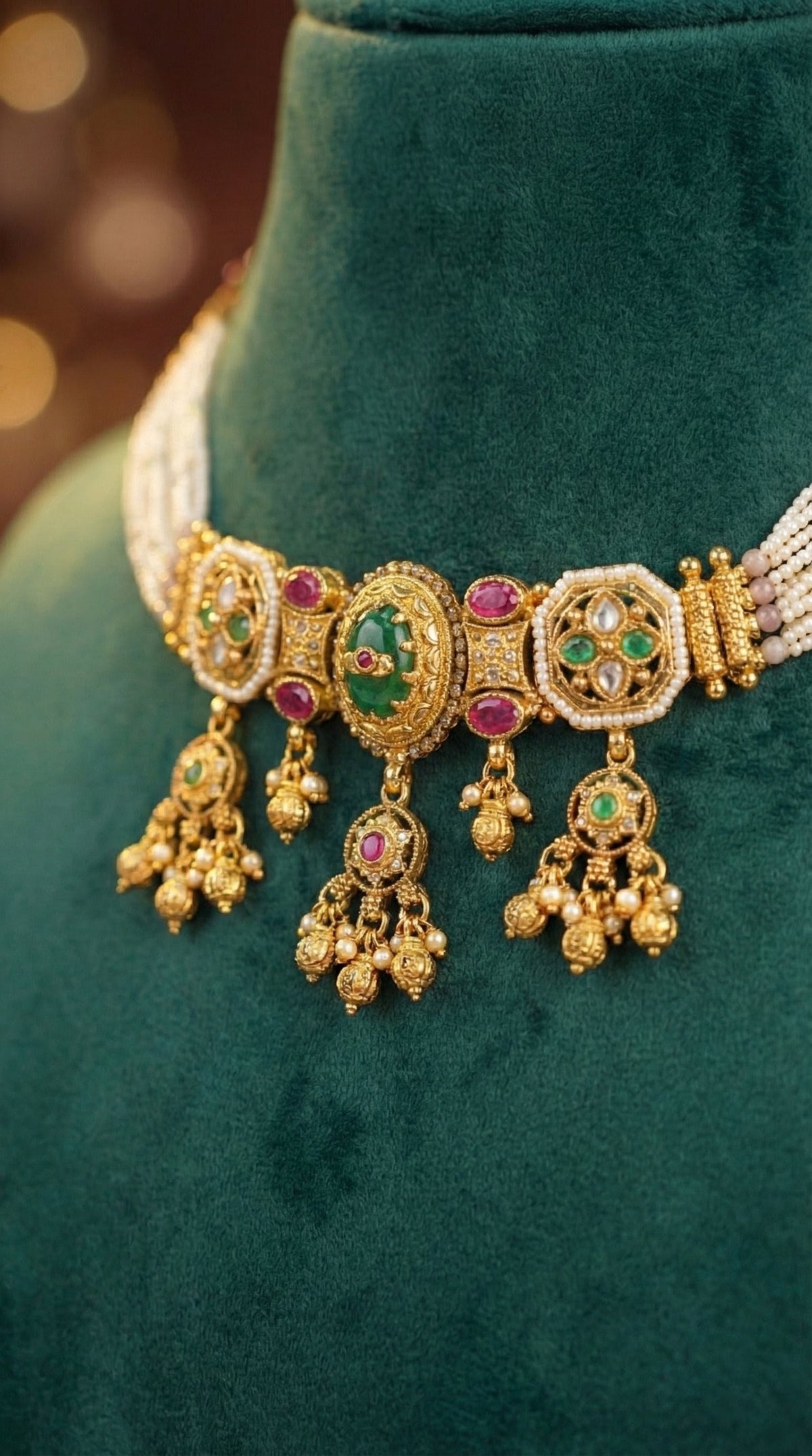 Alternate styling layout profile of Arohi Heritage Choker Necklace