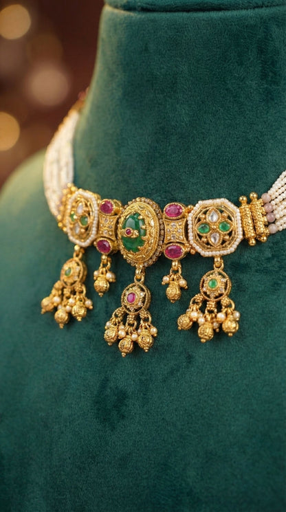 Alternate styling layout profile of Arohi Heritage Choker Necklace