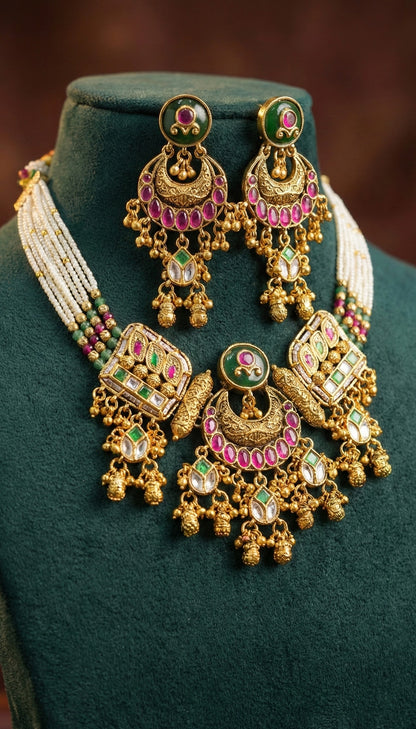 Alternate styling layout profile of Abha Premium Heritage Necklace
