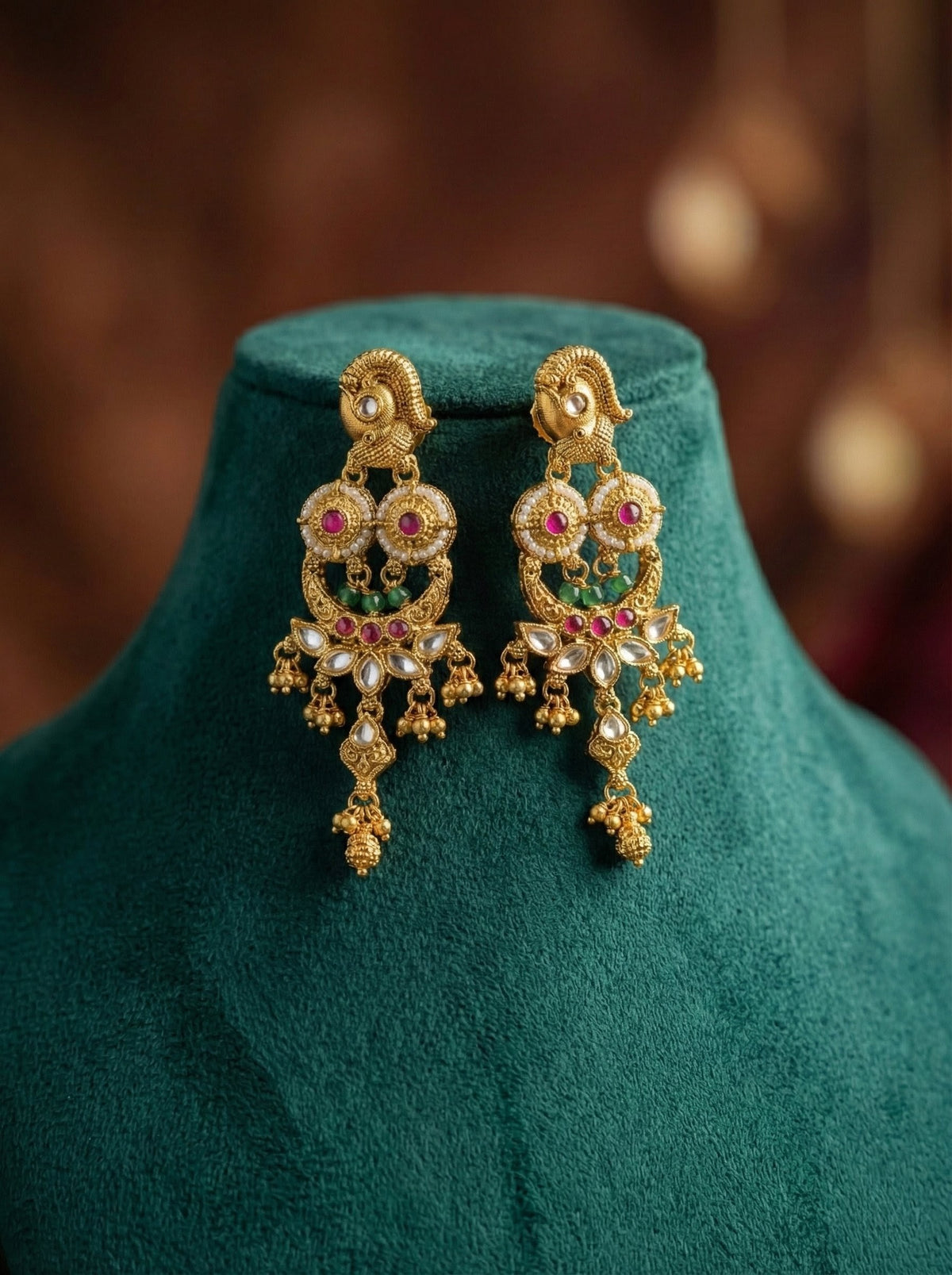 Alternate styling layout profile of Subhadra Heritage Elephant Necklace