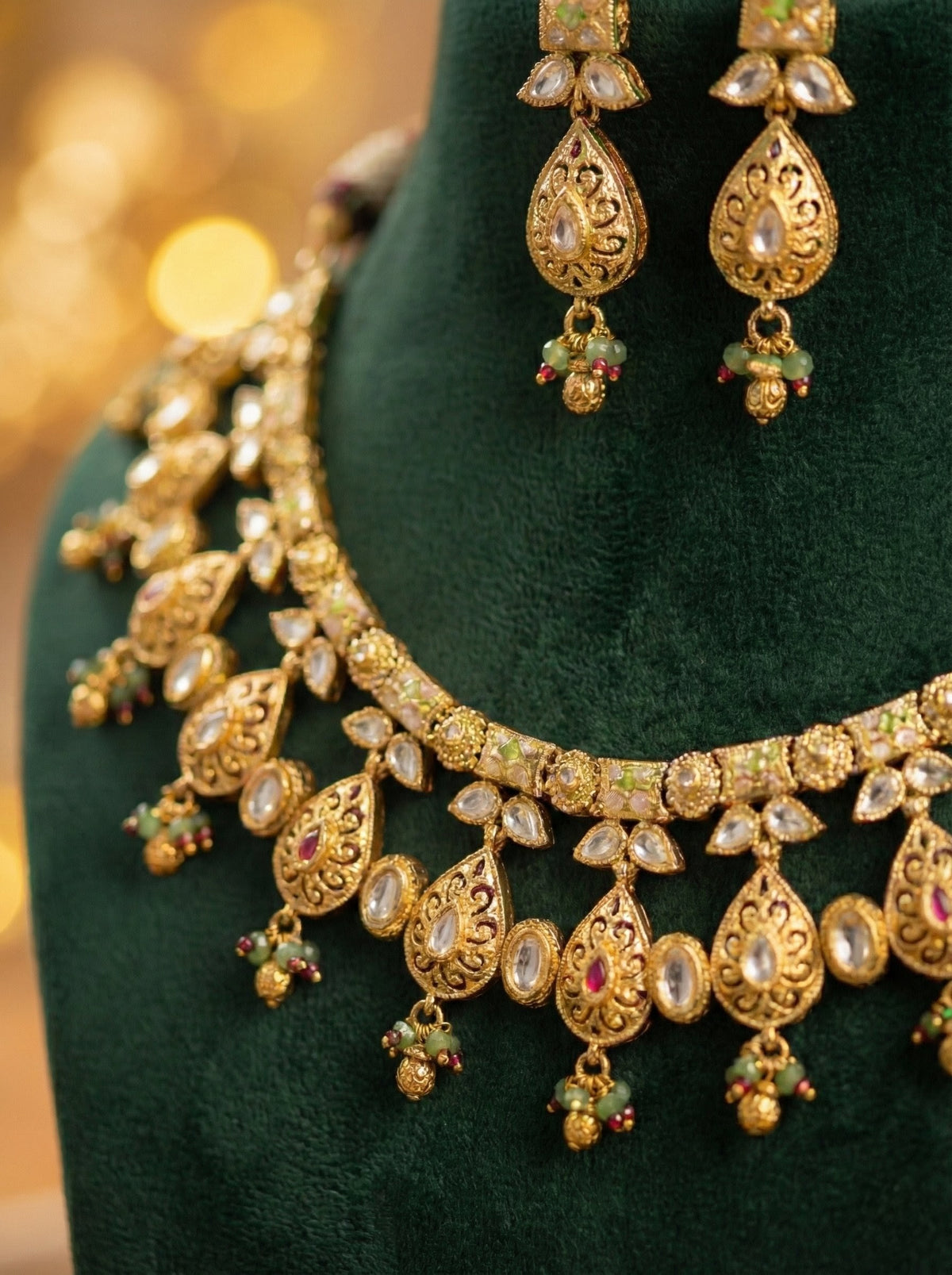 Alternate styling layout profile of Shikha Gold Look Heritage Necklace Set