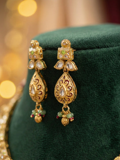 Alternate styling layout profile of Shikha Gold Look Heritage Necklace Set