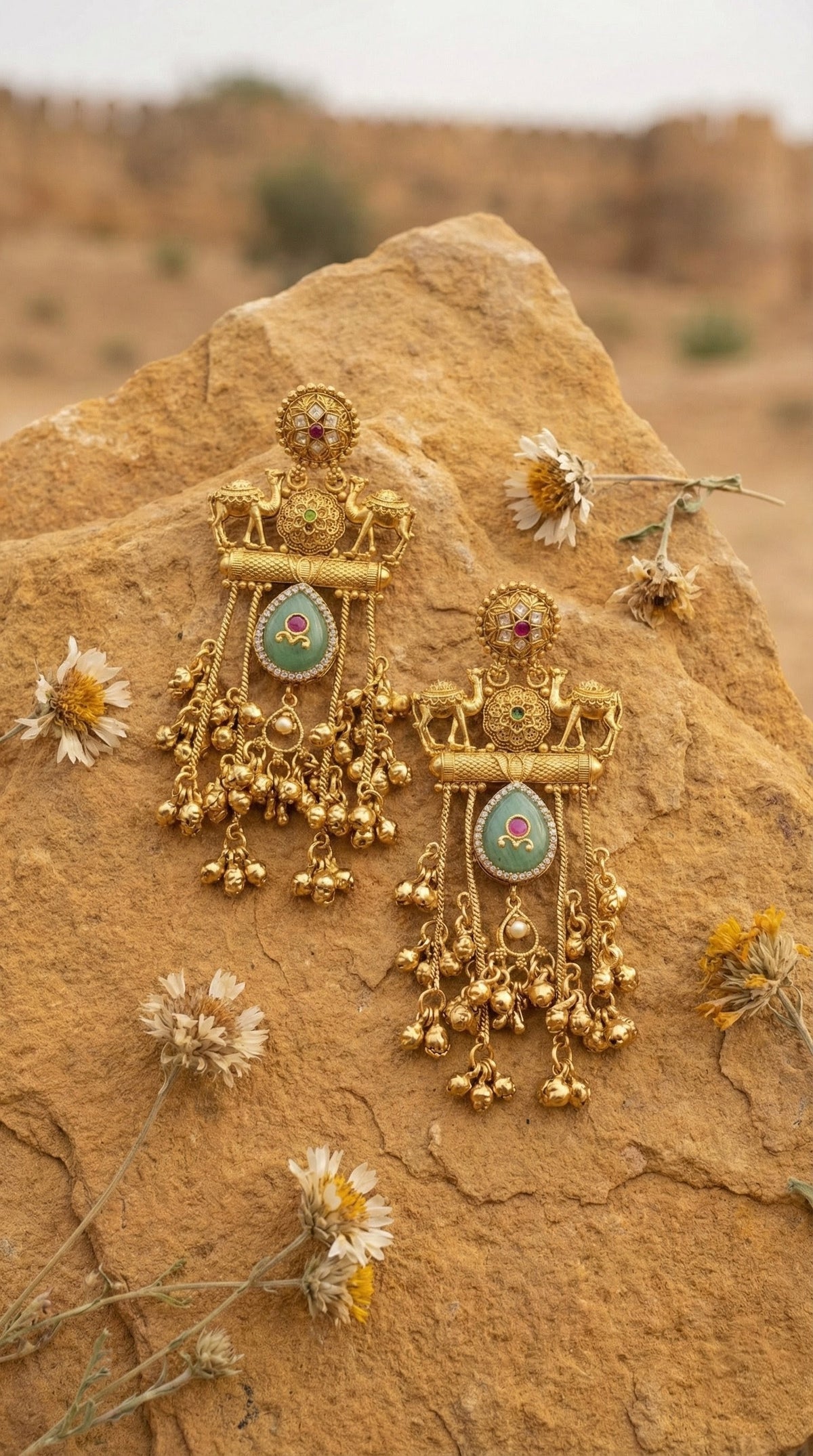 Alternate styling layout profile of Netra Premium Kashmiri Earrings