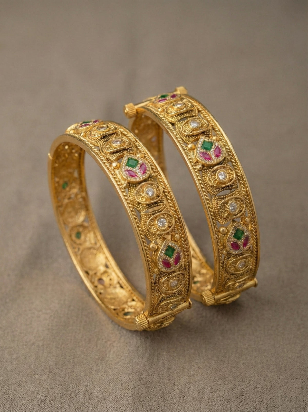 Alternate styling layout profile of Eve Premium Swaroski Bangles (Openable)
