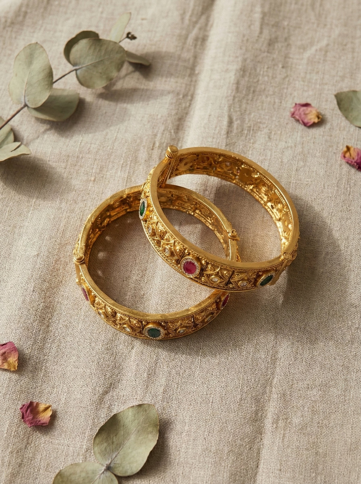 Alternate styling layout profile of Alka Premium Swaroski Bangles (Openable)