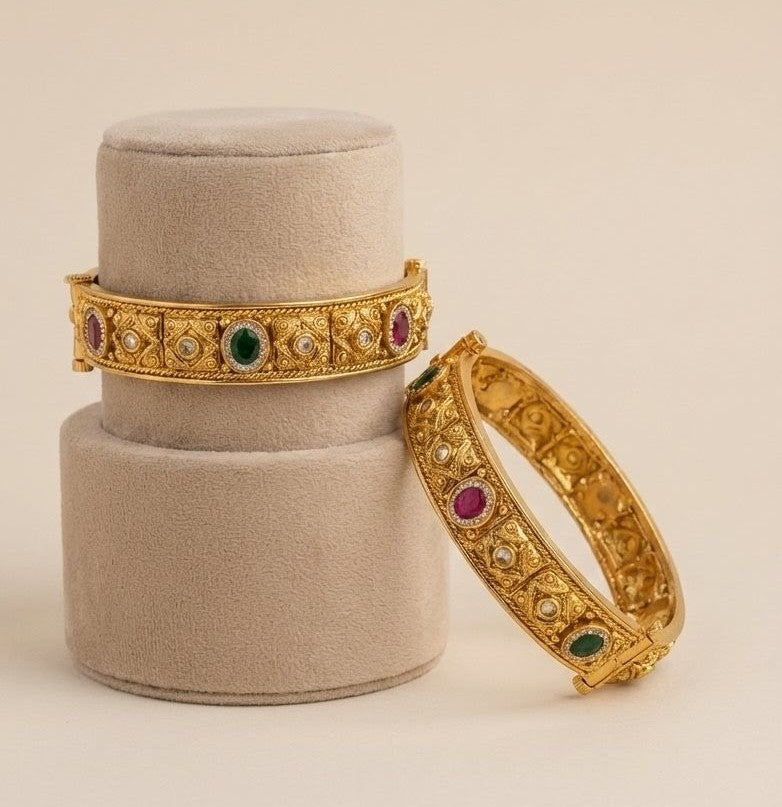 Alternate styling layout profile of Alka Premium Swaroski Bangles (Openable)