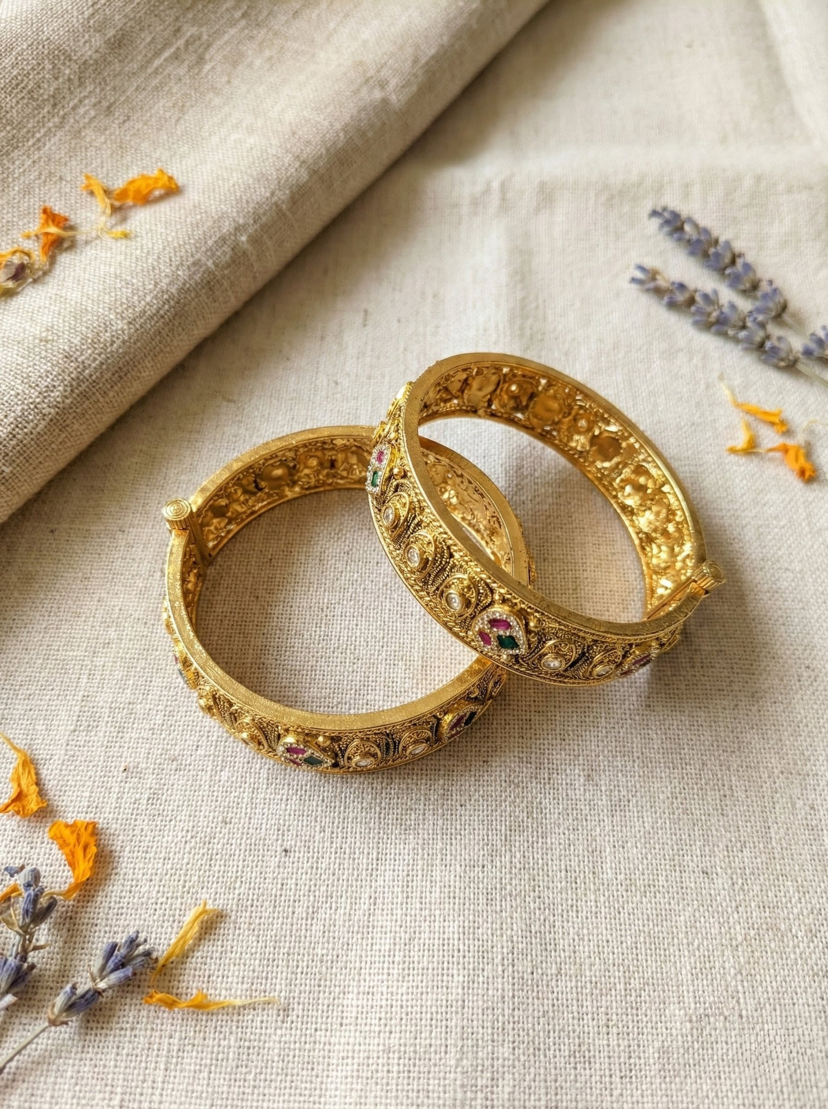 Alternate styling layout profile of Eve Premium Swaroski Bangles (Openable)