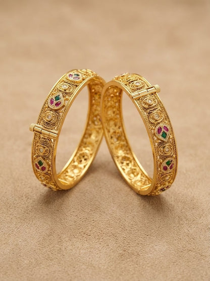 Alternate styling layout profile of Eve Premium Swaroski Bangles (Openable)
