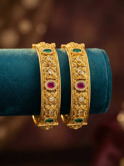 Alternate styling layout profile of Alka Premium Swaroski Bangles (Openable)