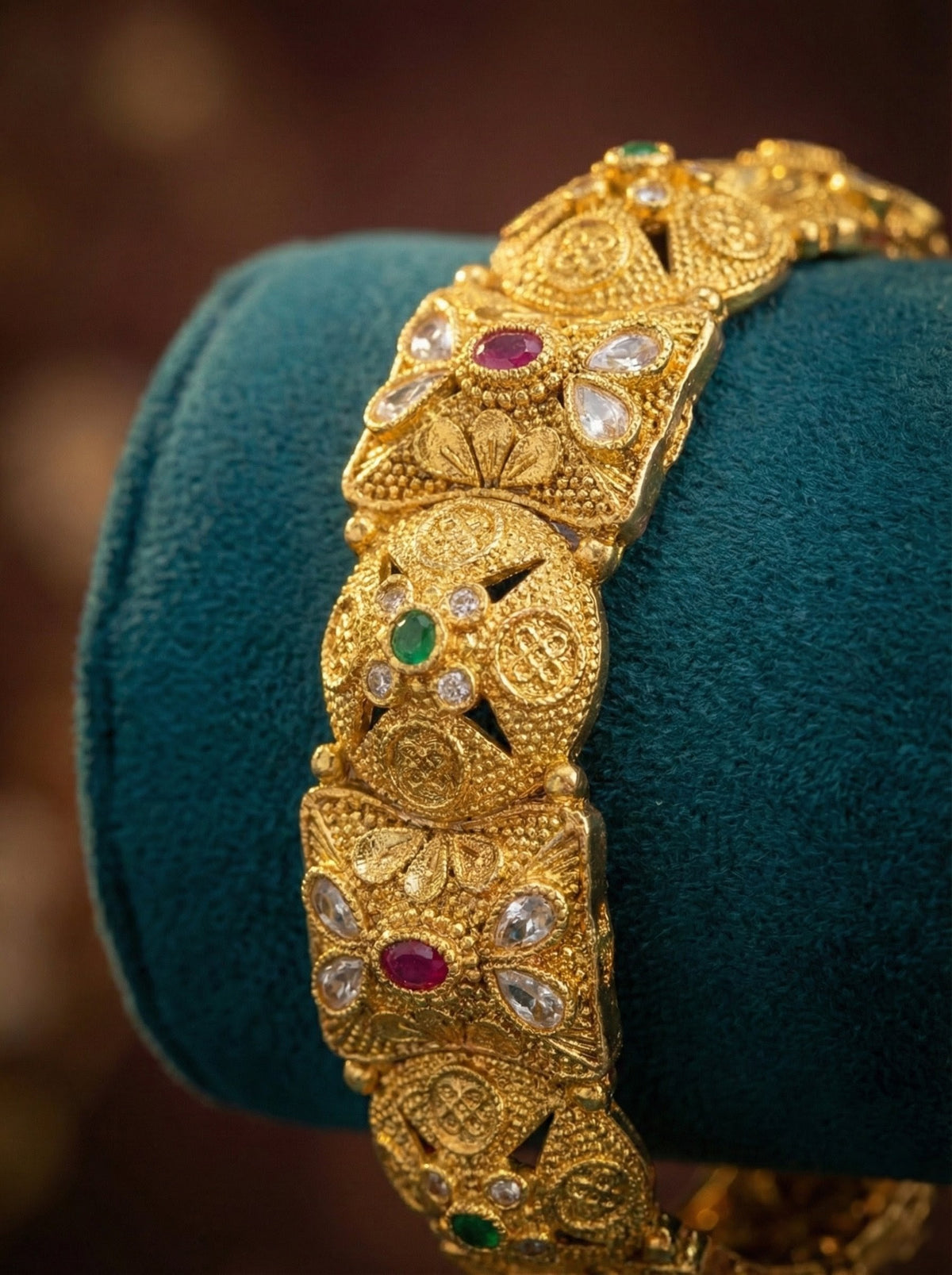 Alternate styling layout profile of Megha Antique Rajwadi Bangles (Openable)