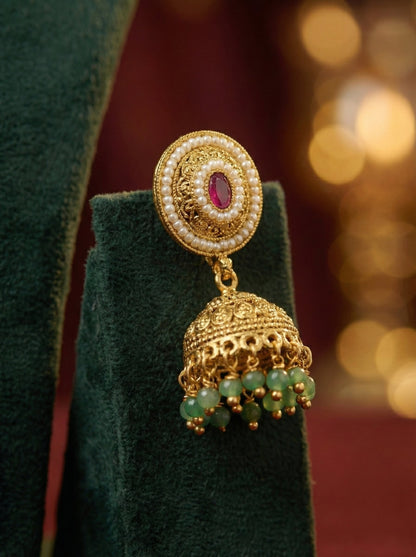 Alternate styling layout profile of Prabha Gold Look Necklace set