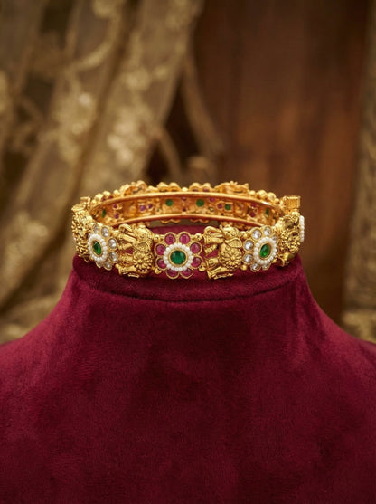 Alternate styling layout profile of Mahek Elephant Antique Bangles (Openable)