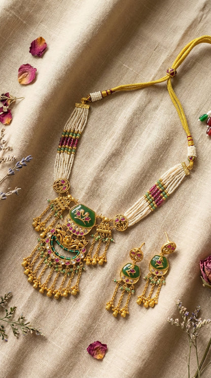 Main display view of the traditional Astha Elephant Heritage Necklace