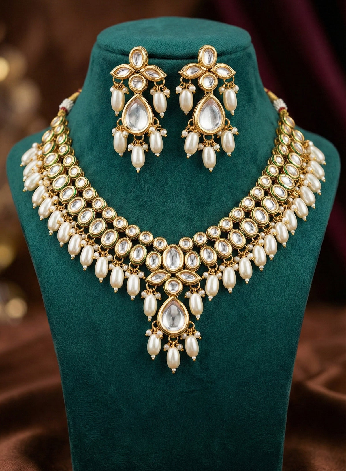 Alternate styling layout profile of Ishani Premium Kundan Necklace