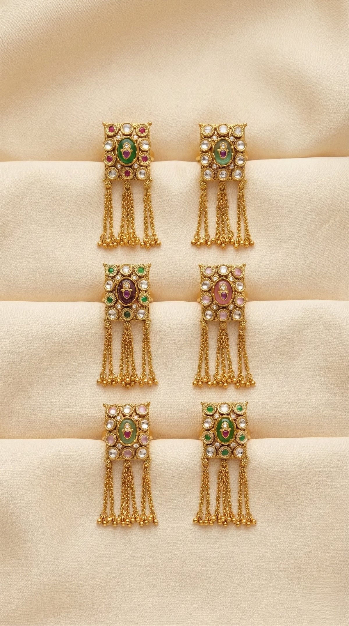 Alternate styling layout profile of Varsha Heritage Swaroski Finger Ring