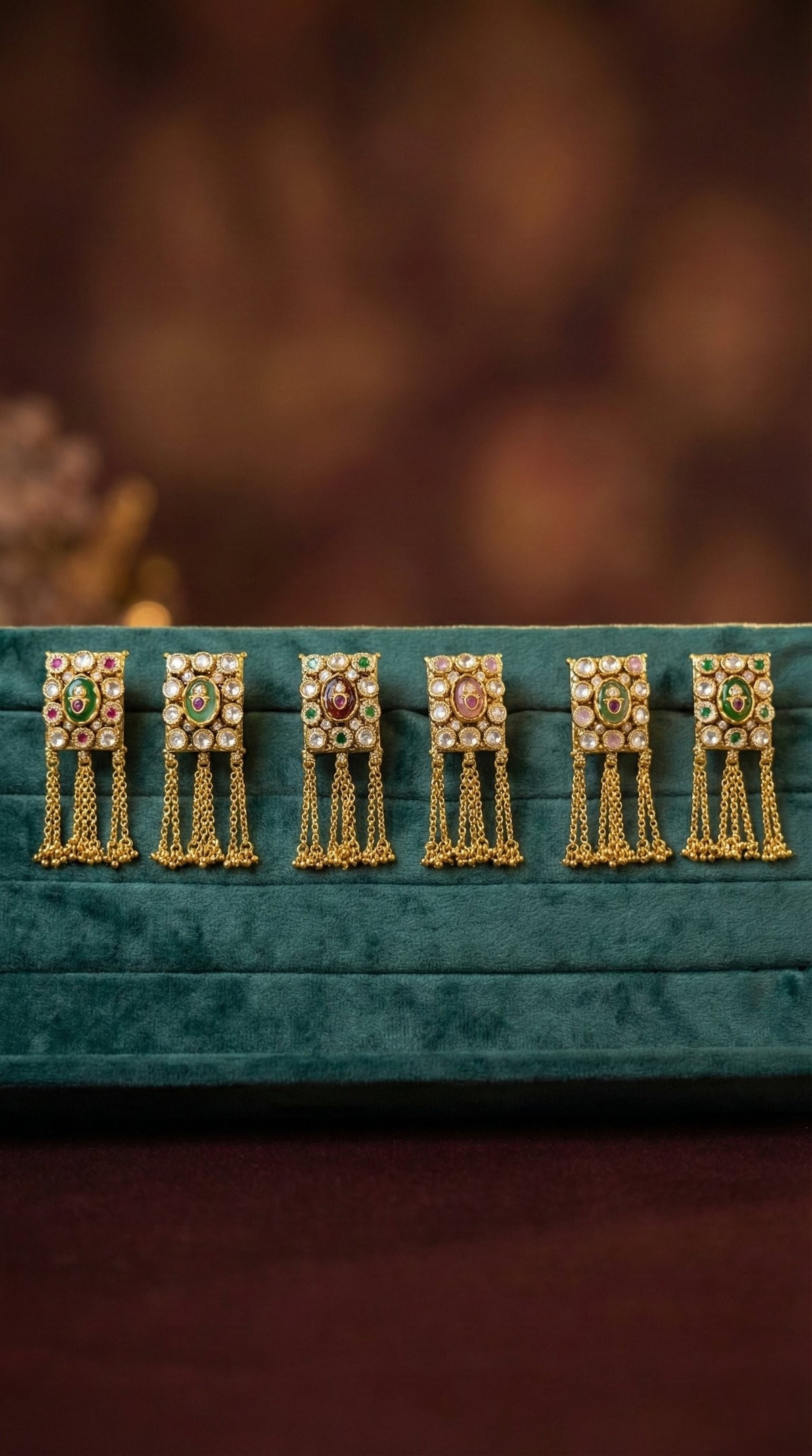 Alternate styling layout profile of Varsha Heritage Swaroski Finger Ring