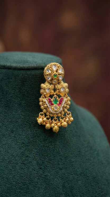 Alternate styling layout profile of Bindiya Gold Look Heritage Necklace Set