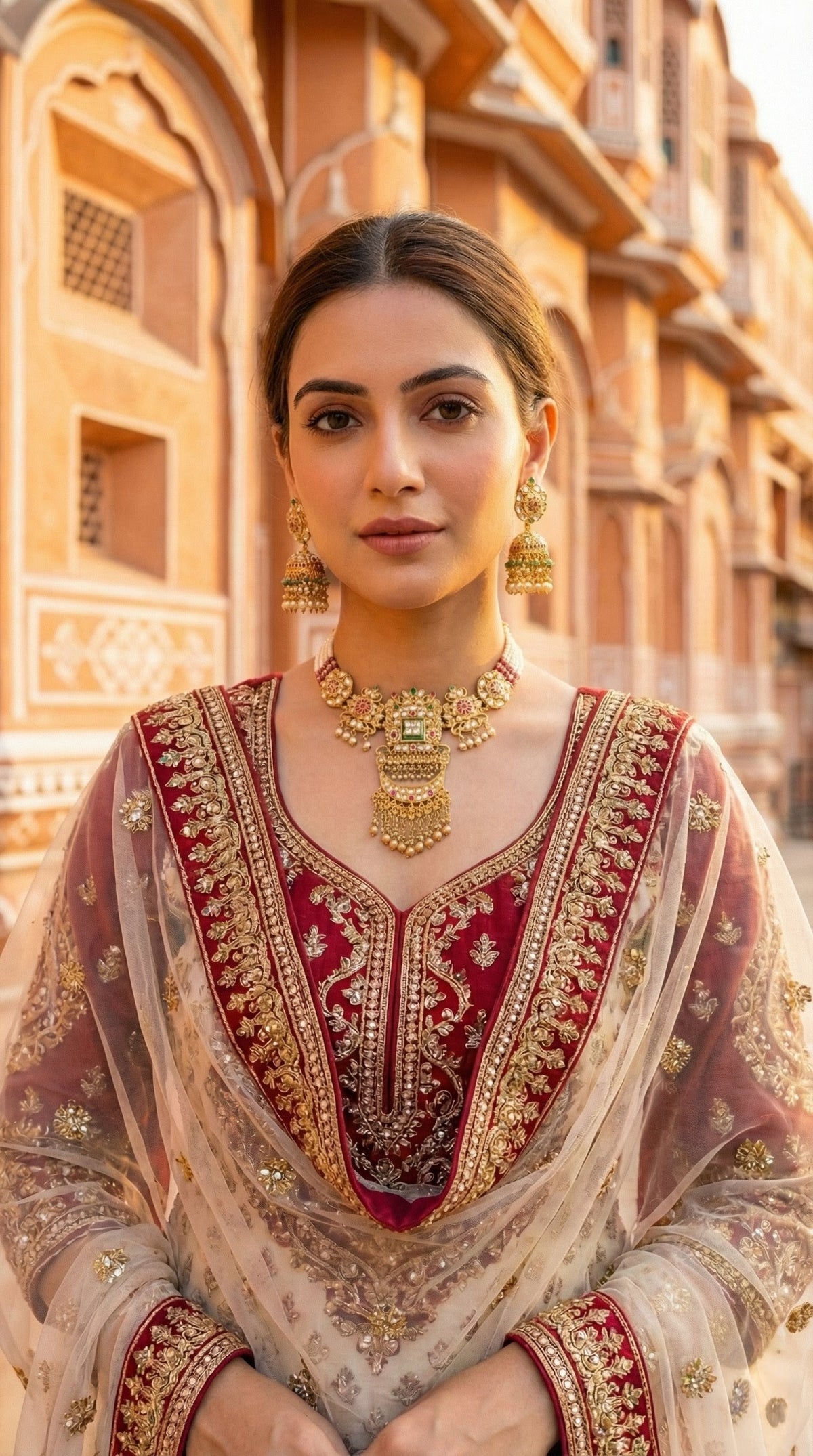 Alternate styling layout profile of Chetna Heritage Necklace Set