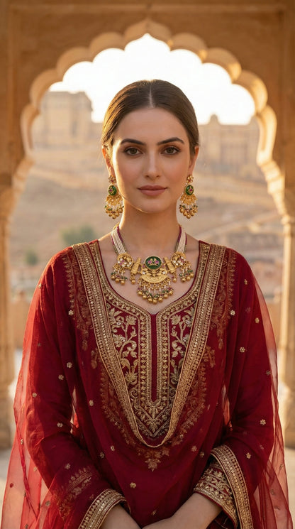 Alternate styling layout profile of Geetika Heritage Necklace Set