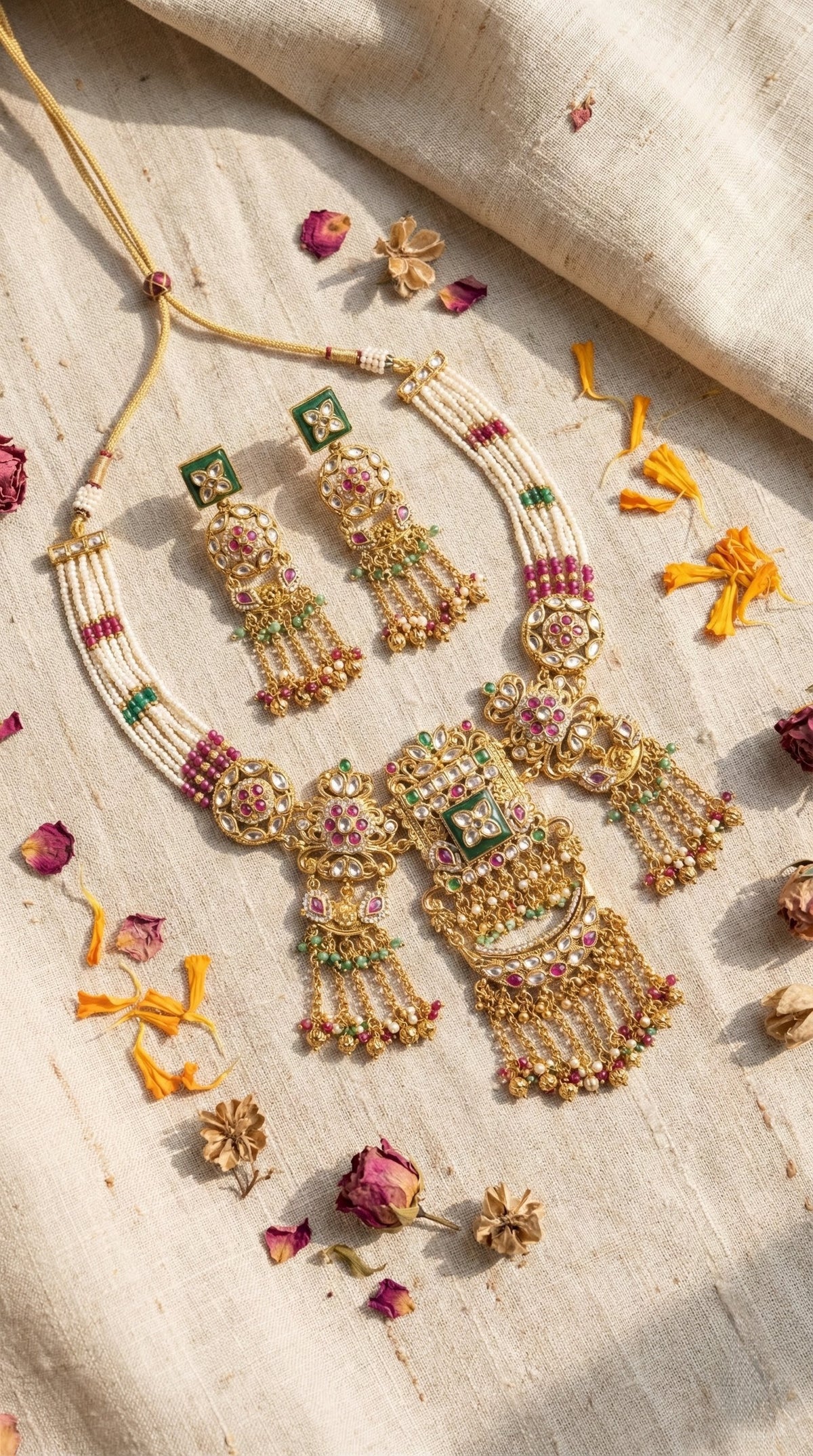 Main display view of the traditional Chetna Heritage Necklace Set