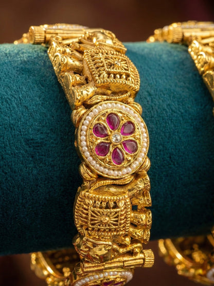 Alternate styling layout profile of Shalini Elephant Rajwadi Bangles (Openable)