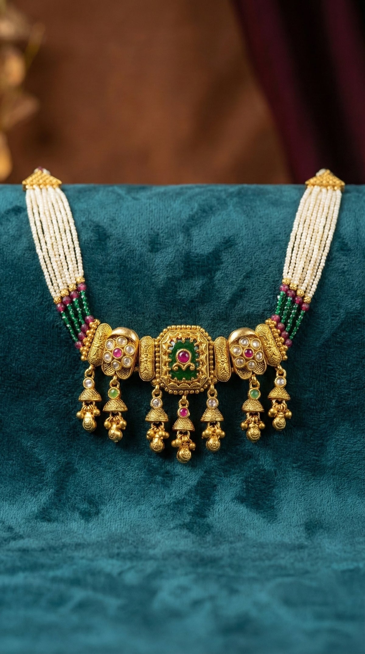Alternate styling layout profile of Rashmika Premium Quality Heritage Choker Set
