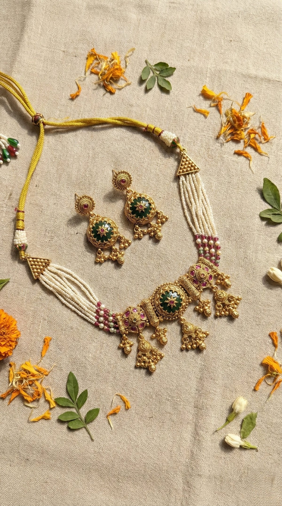 Main display view of the traditional Yashmitha Premium Quality Heritage Choker Set