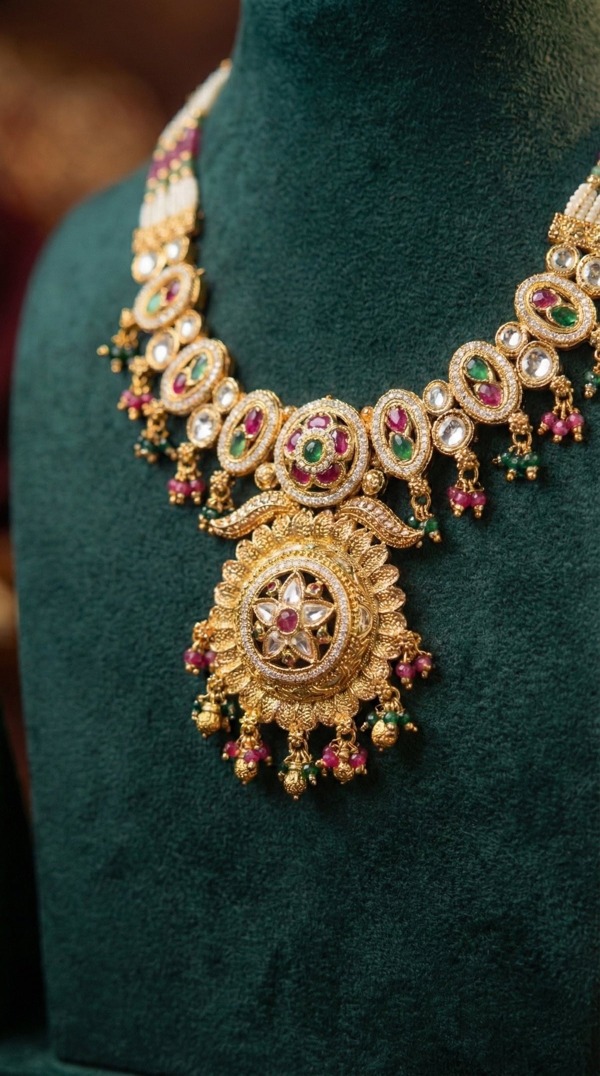 Alternate styling layout profile of Sitara Premium Antique Necklace
