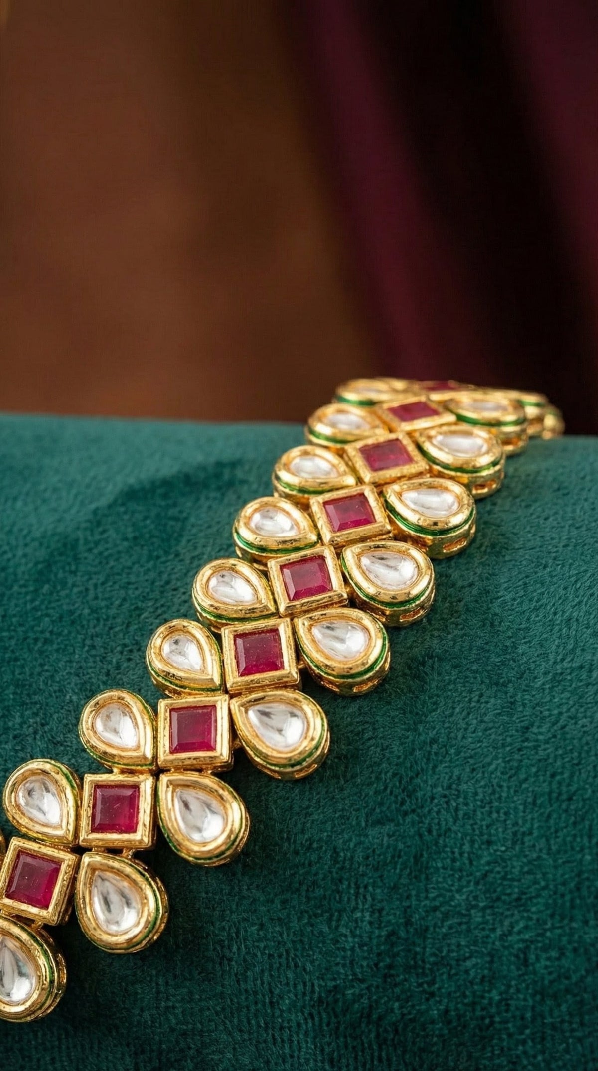 Alternate styling layout profile of Sanvi Premium Kundan Necklace