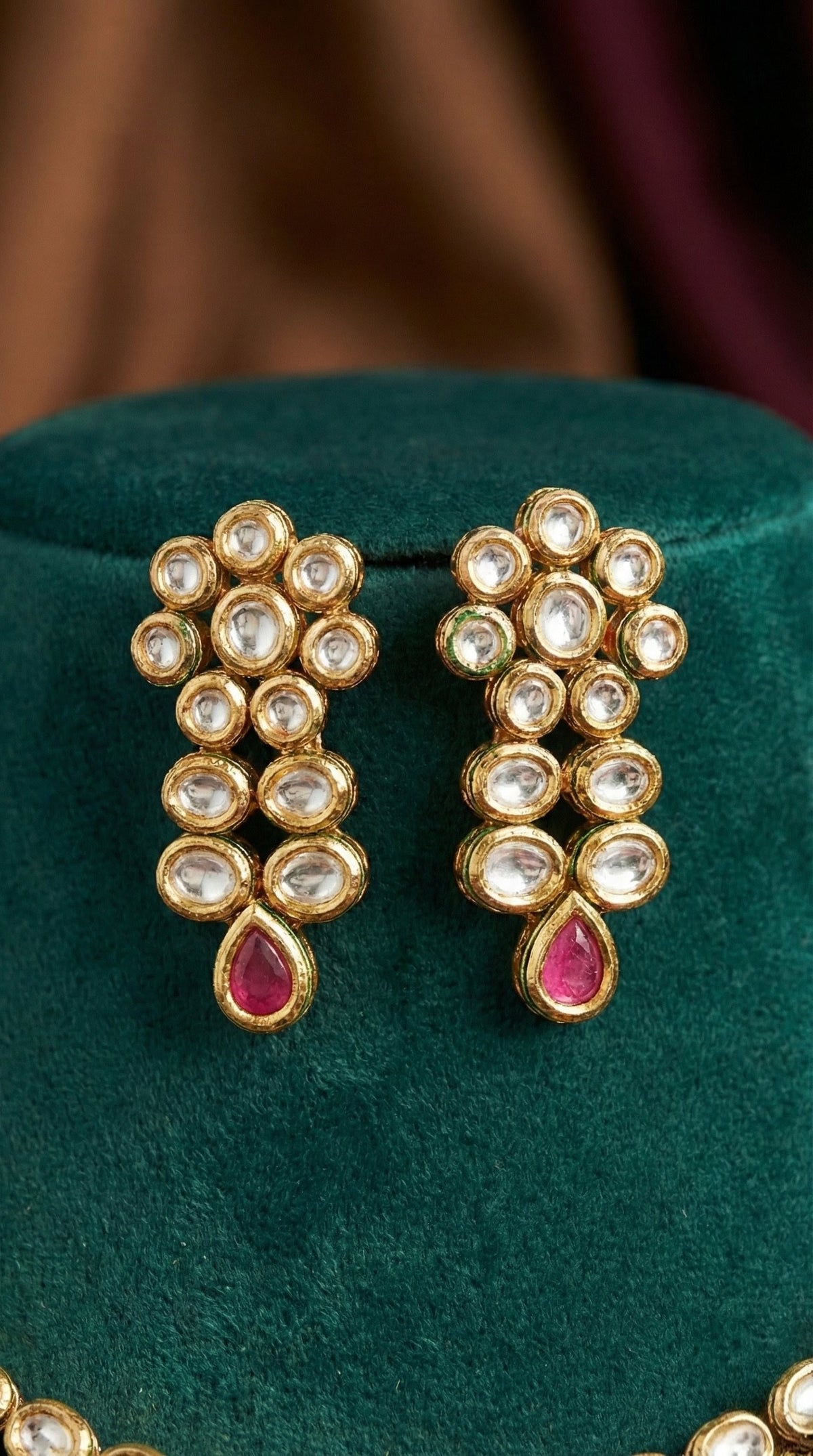 Alternate styling layout profile of Jivika Premium Kundan Necklace