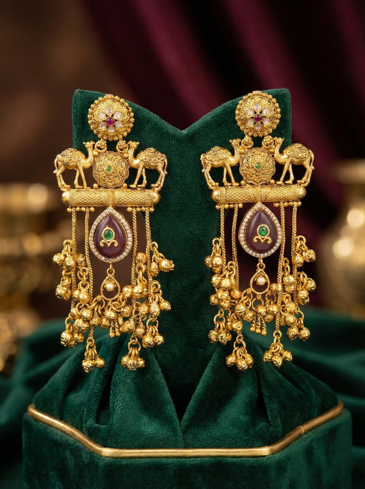 Alternate styling layout profile of Netra Premium Kashmiri Earrings